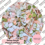 Slow falling paper Confetti - Deep Sage peach white