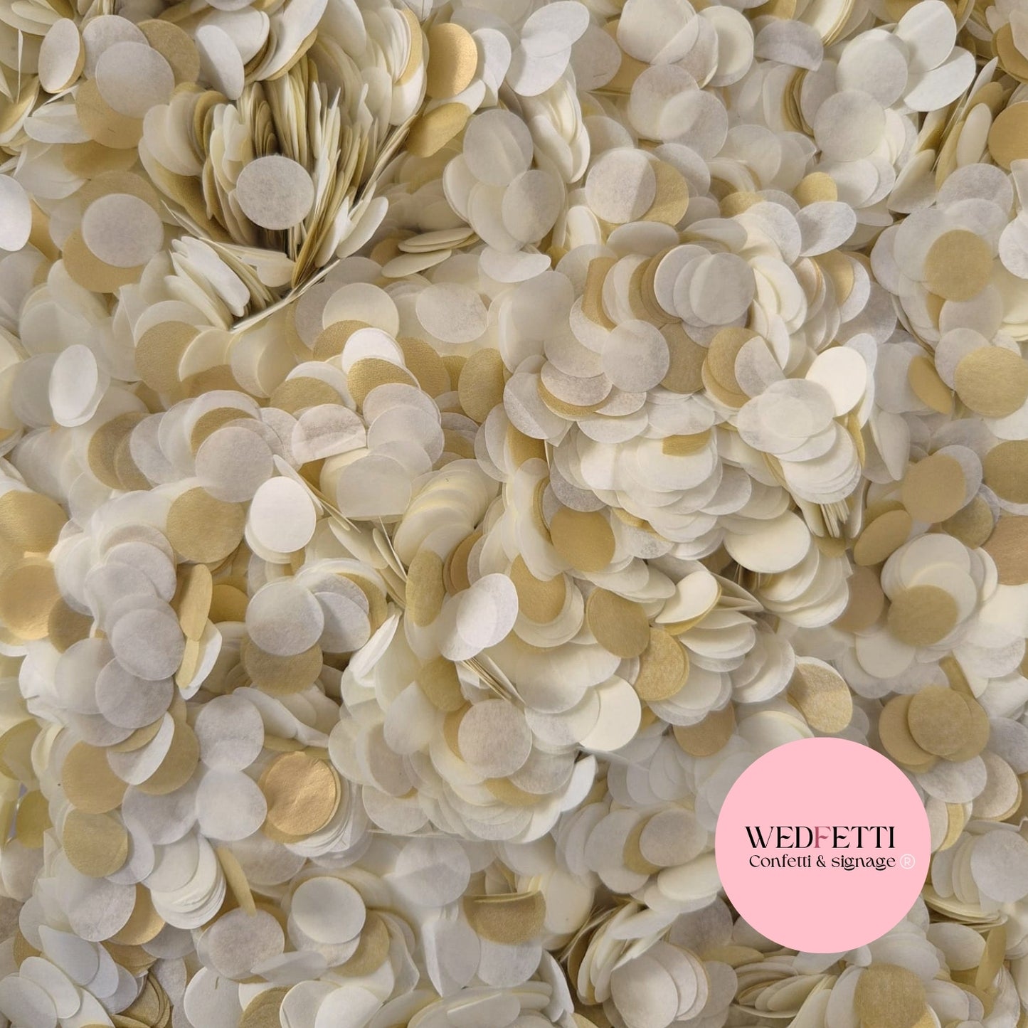 Slow falling paper Confetti - Light Ivory Gold