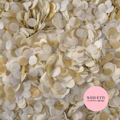 Slow falling paper Confetti - Light Ivory Gold