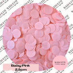 Circles Large 2.5cm Biodegradable - Baby Pink