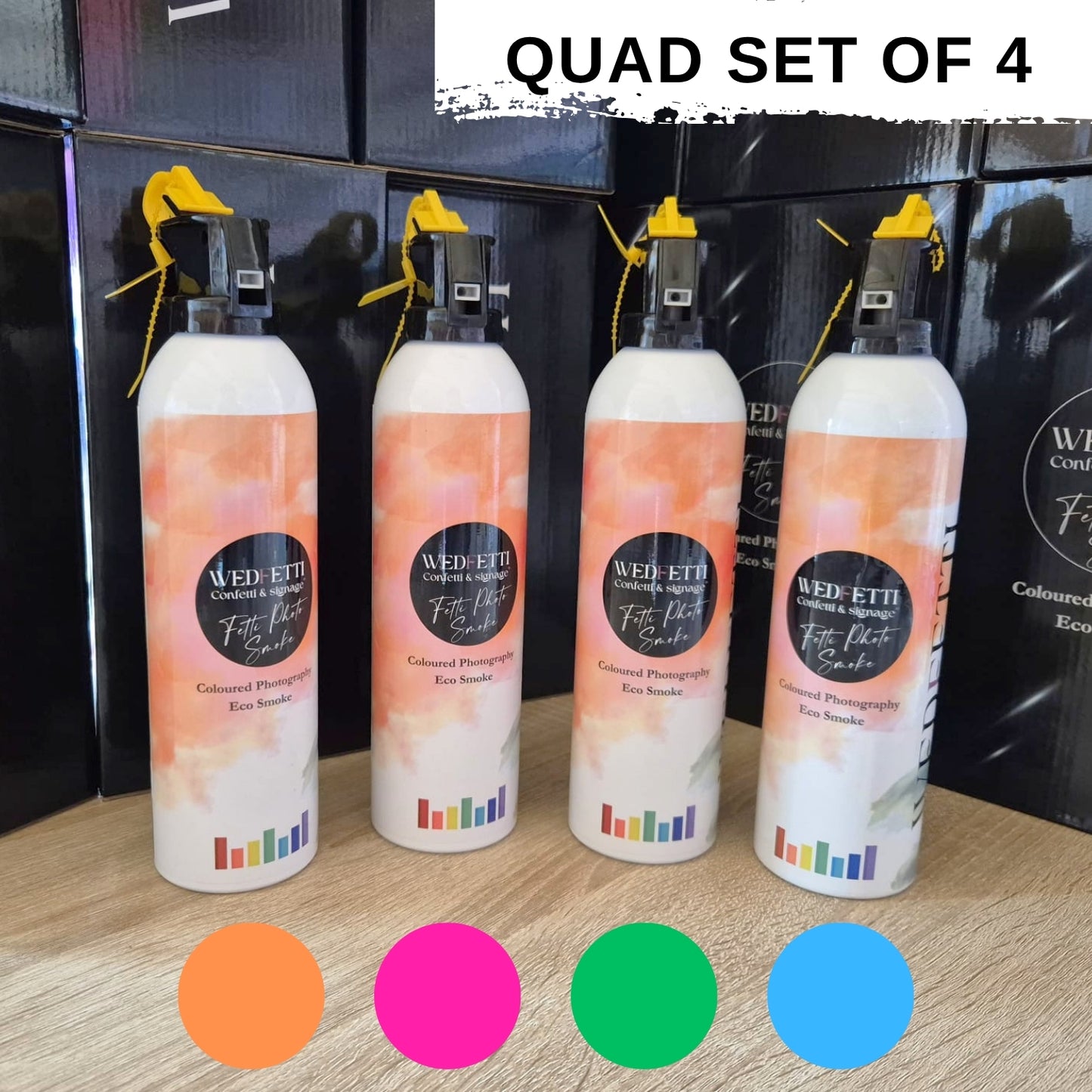 Fetti Photo Smoke – Coloured Eco Photography Smoke Set of 4