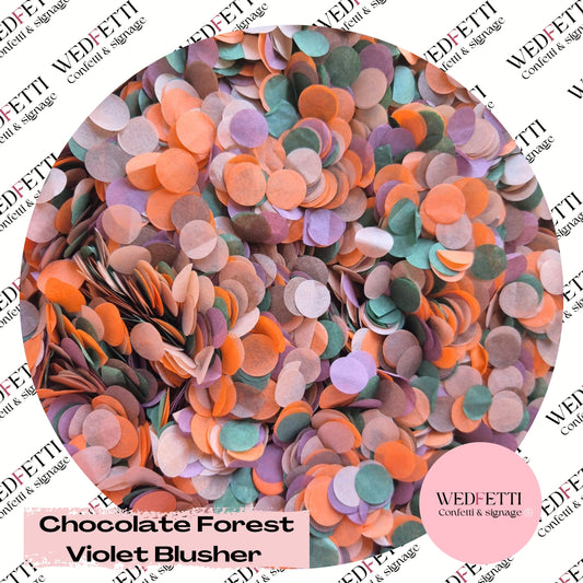Slow falling paper Confetti - Chocolate Forest Violet Blusher