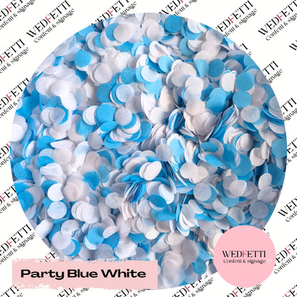 Slow falling paper Confetti - Party Blue White