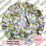 Slow falling paper Confetti - Deep Sage White Gold
