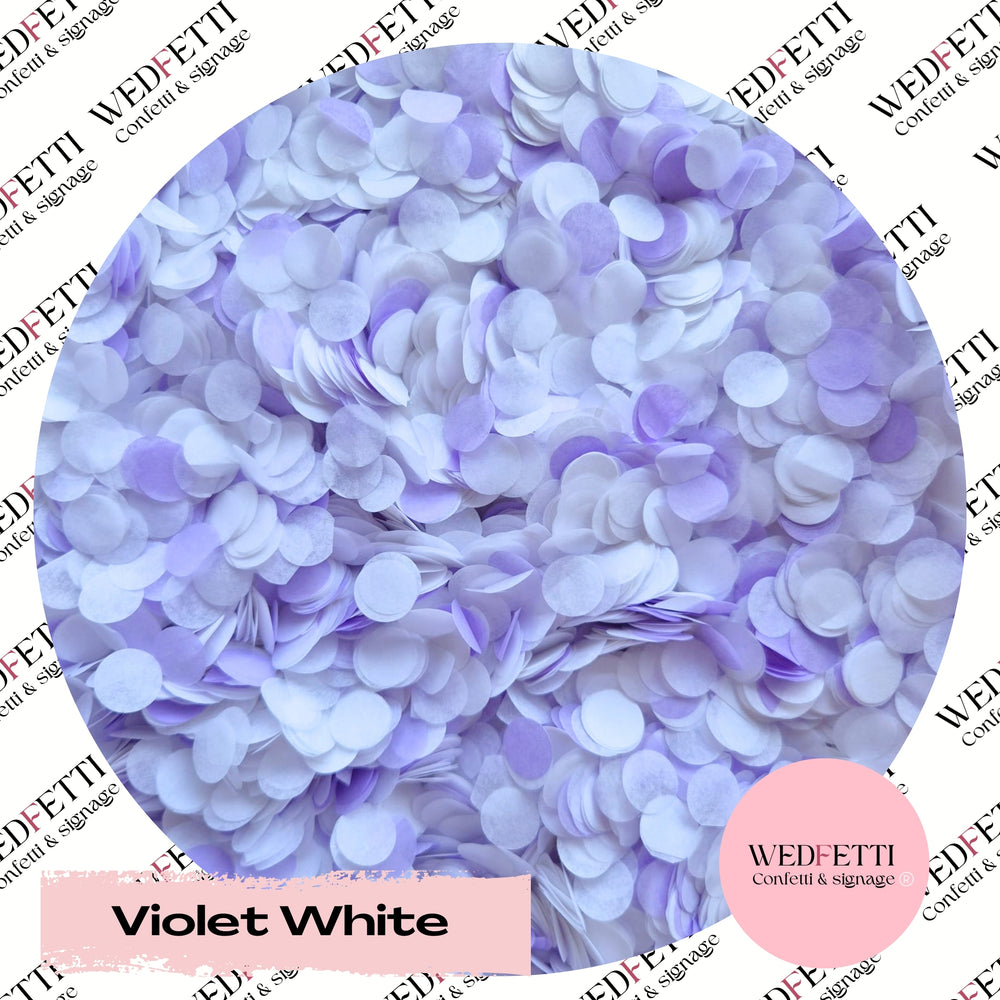 Slow falling paper Confetti - Violet White Dusty Blue