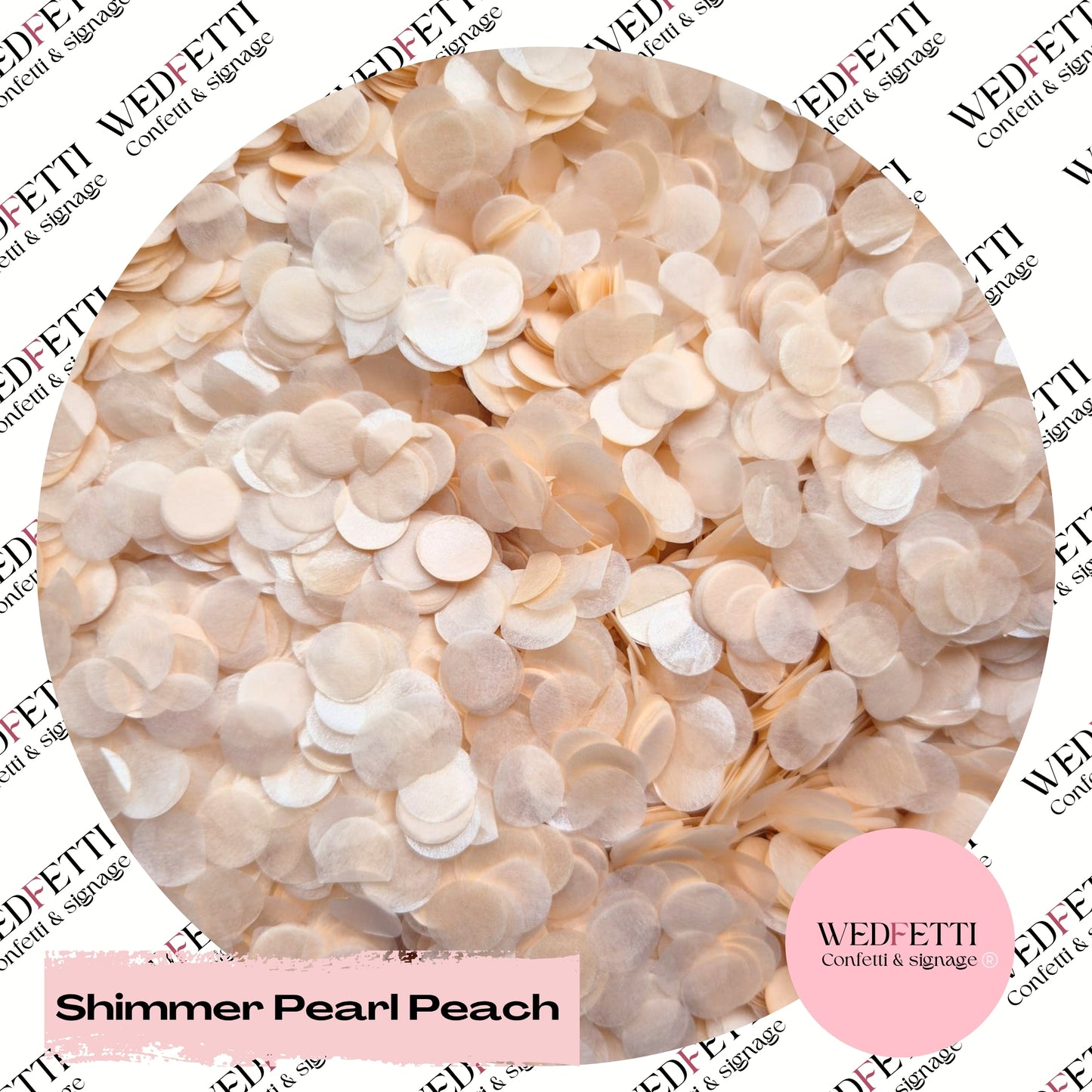 Shimmer Pearl Peach - 1.5cm Biodegradable Circles