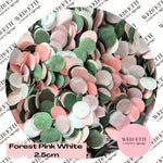 Circles Large 2.5cm Biodegradable - Forest Pink White