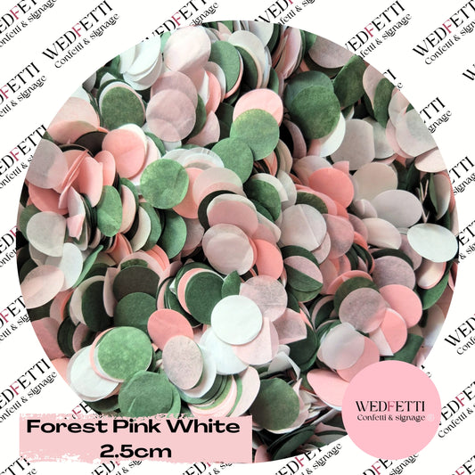Circles Large 2.5cm Biodegradable - Forest Pink White