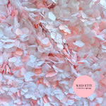 Paper Confetti hearts 1.5cm - Baby Pink White