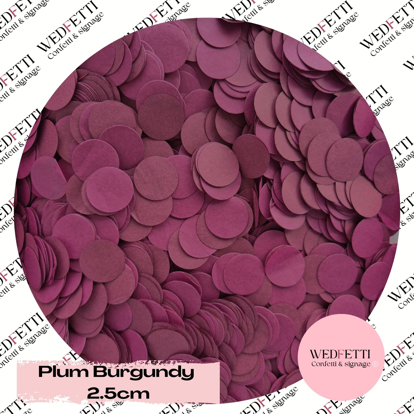 Circles Large 2.5cm Biodegradable - Plum Burgundy