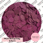 Circles Large 2.5cm Biodegradable - Plum Burgundy