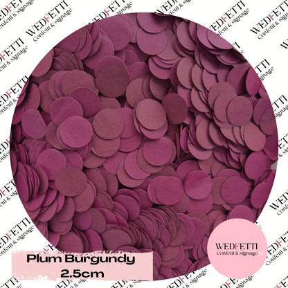 Circles Large 2.5cm Biodegradable - Plum Burgundy
