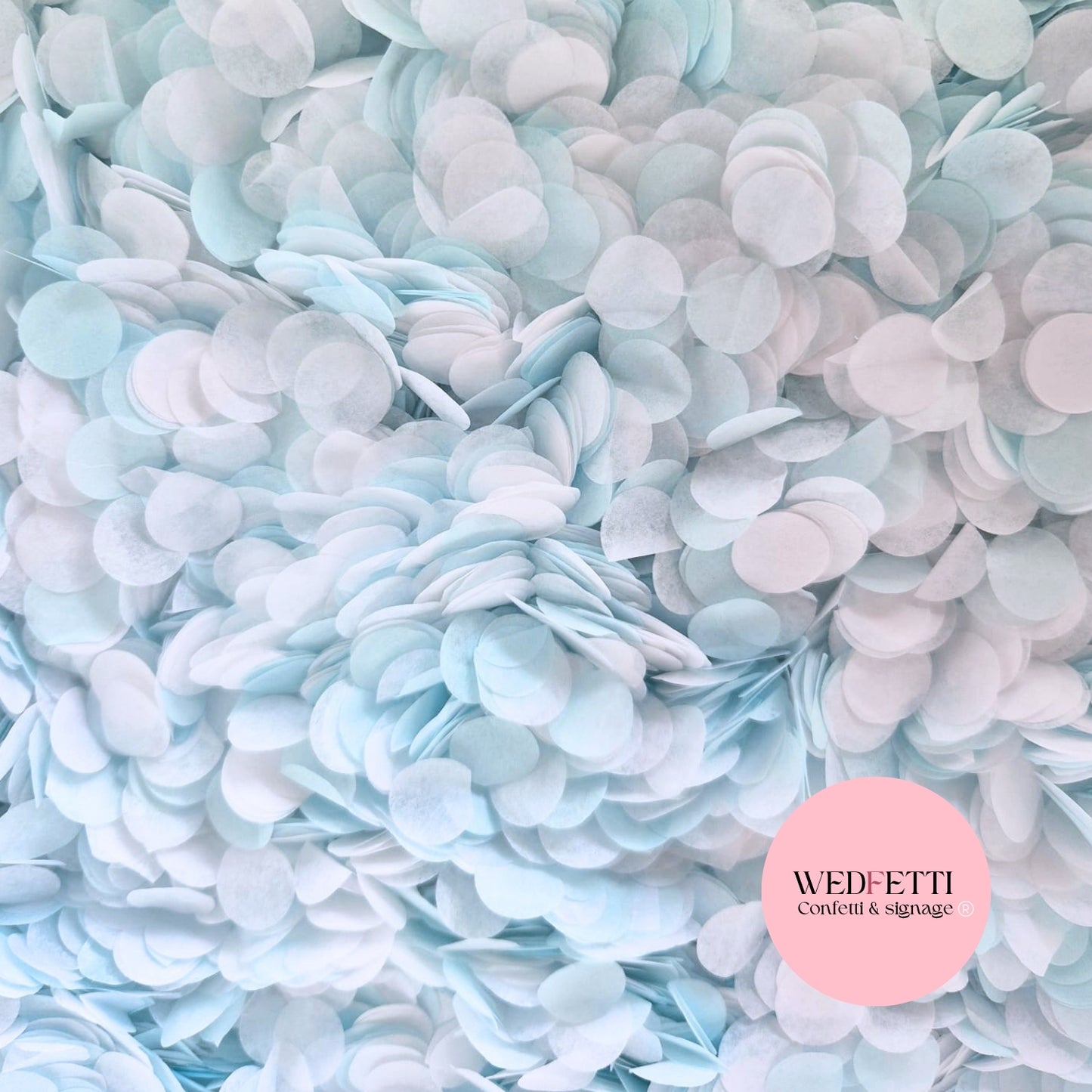 Slow falling paper Confetti - Baby Blue White