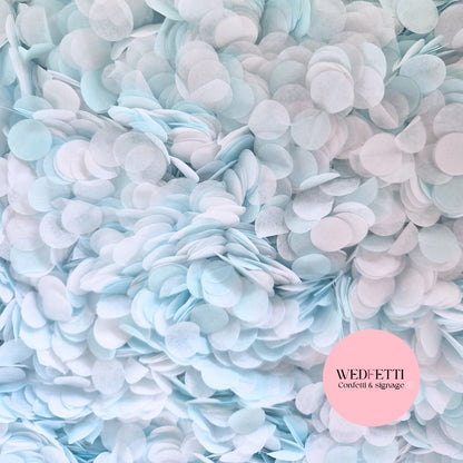 Slow falling paper Confetti - Baby Blue White