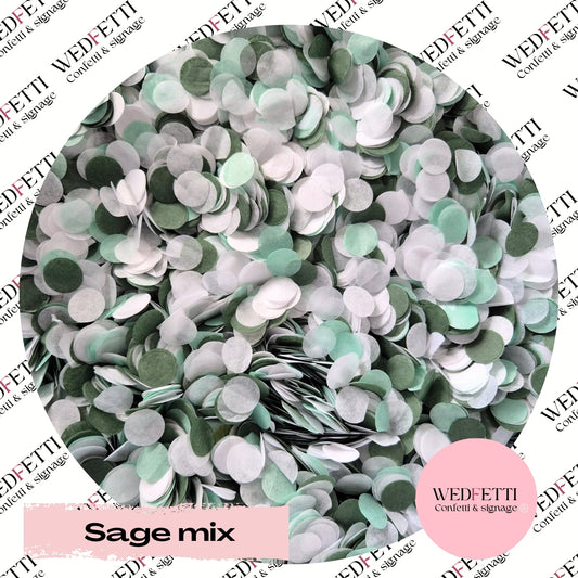 Slow falling paper Confetti - Sage mix