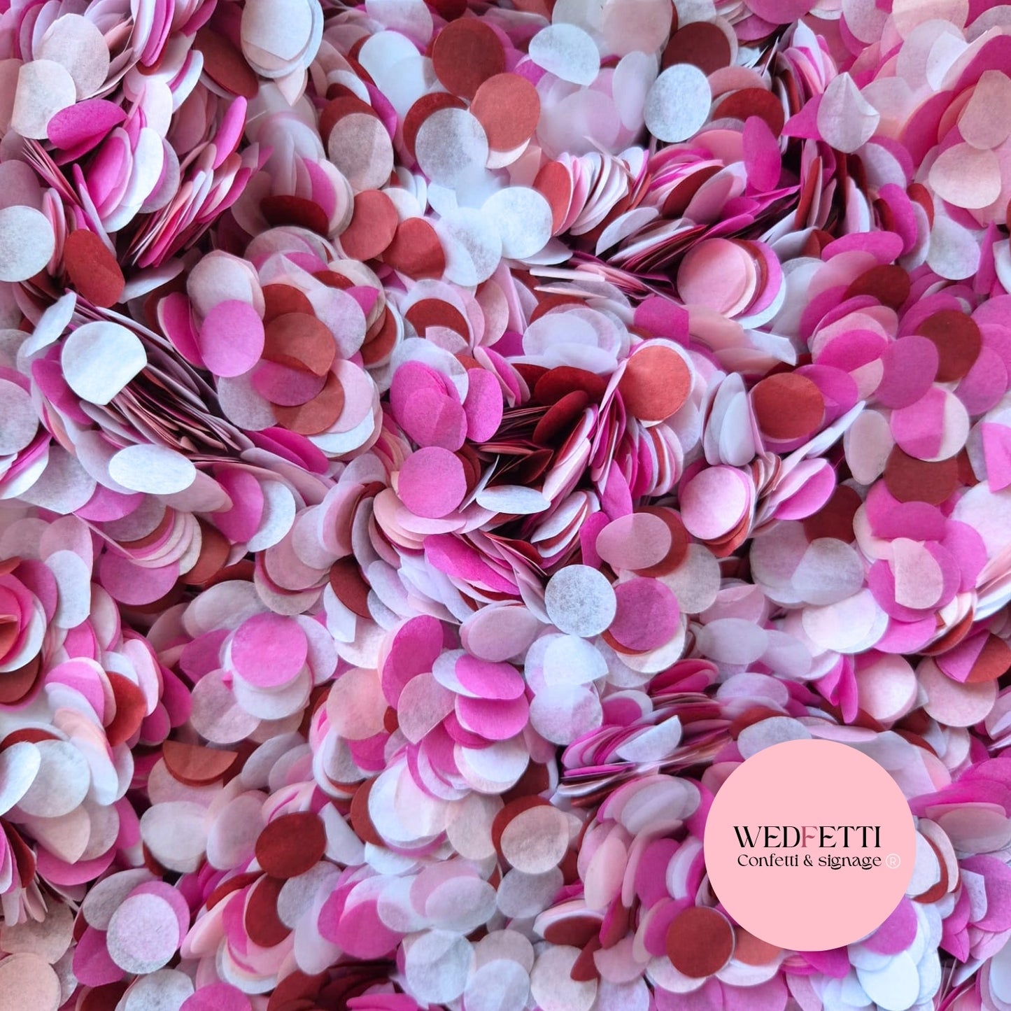 Slow falling paper Confetti - 3 Pink Burgundy White
