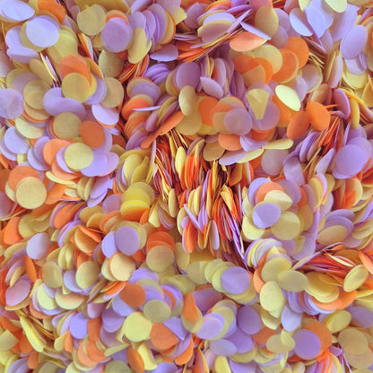 Slow falling paper Confetti - Lavender Orange Yellow