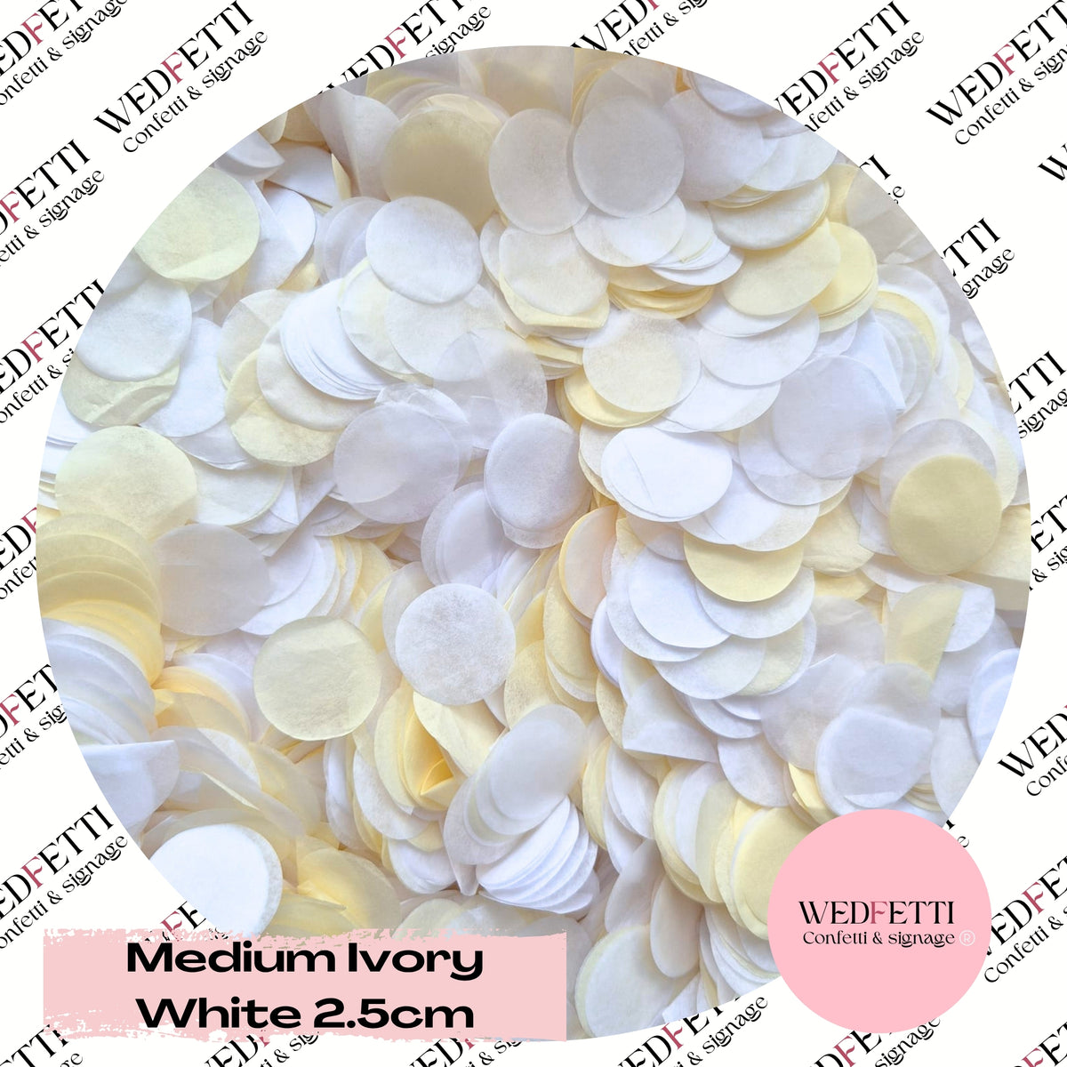 Circles Large 2.5cm Biodegradable - Medium Ivory White
