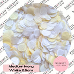 Circles Large 2.5cm Biodegradable - Medium Ivory White
