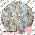 Circles Large 2.5cm Biodegradable - Light Rose Gold Light Ivory