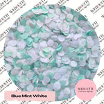 Slow falling paper Confetti - Blue Mint White