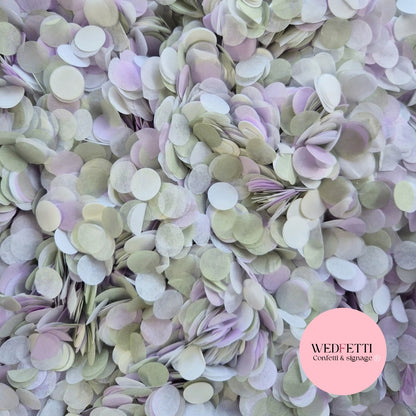 Slow falling paper Confetti - Light Ivory Light Sage Grey Lavender