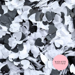 Biodegradable paper Confetti hearts - Black & White