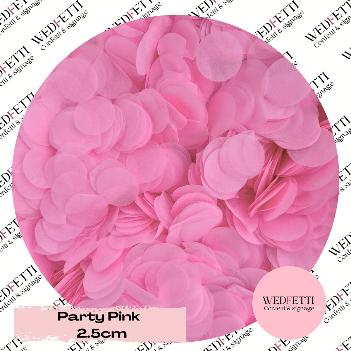 Circles Large 2.5cm Biodegradable - Party Pink
