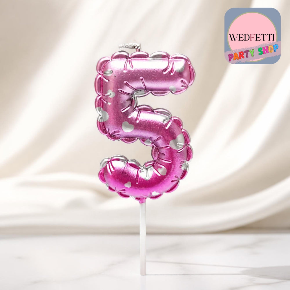 Numbered Balloon style Birthday candles- Pink