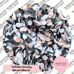 Slow falling paper Confetti - White Dusty Blush Black