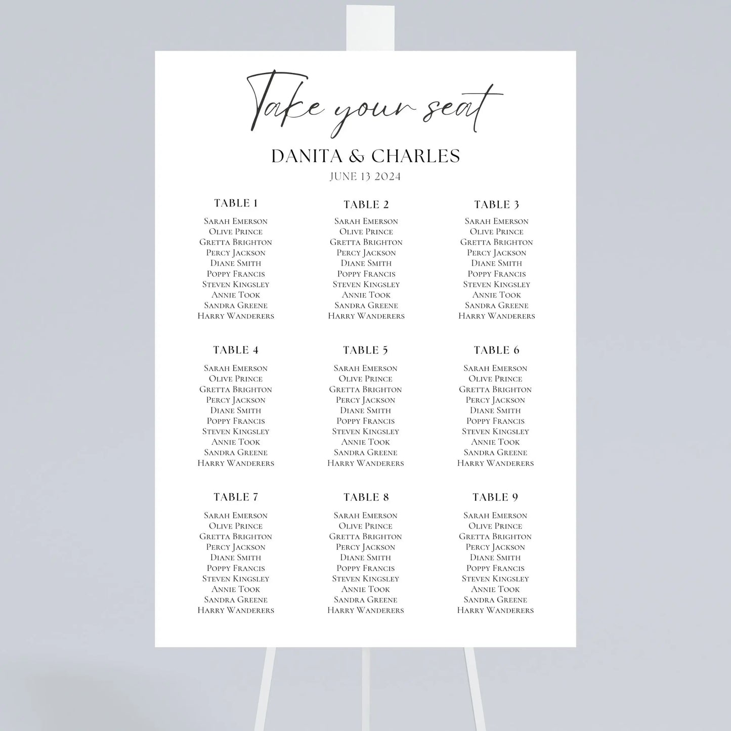 A1 Seating plan WedFetti