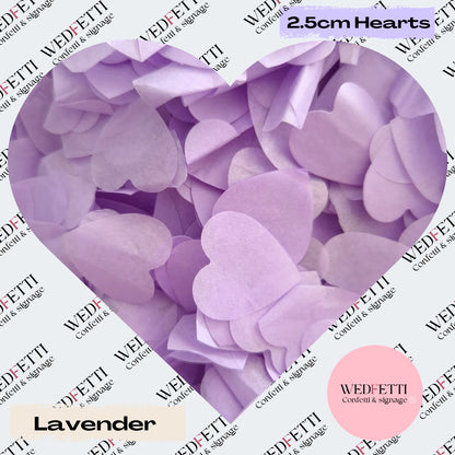Biodegradable paper Confetti hearts - Lavender