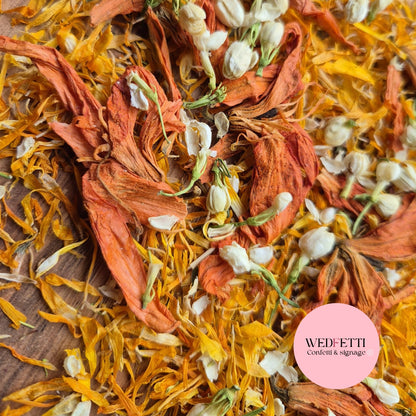 Petals - Lily, Jasmine buds & Orange Chrysanthemum