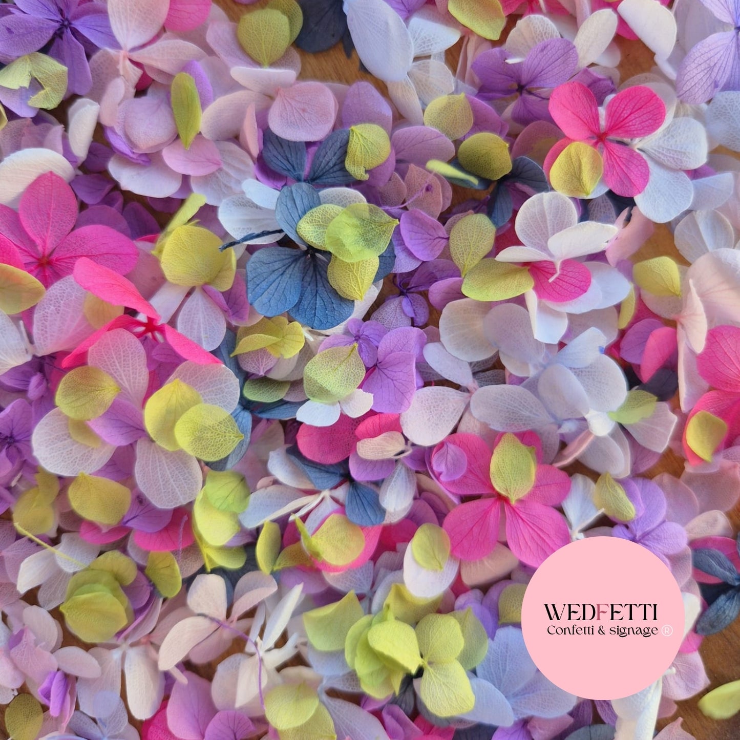 FlutterFly® Petal Confetti - Pinks, Blues, Purple, white & lime