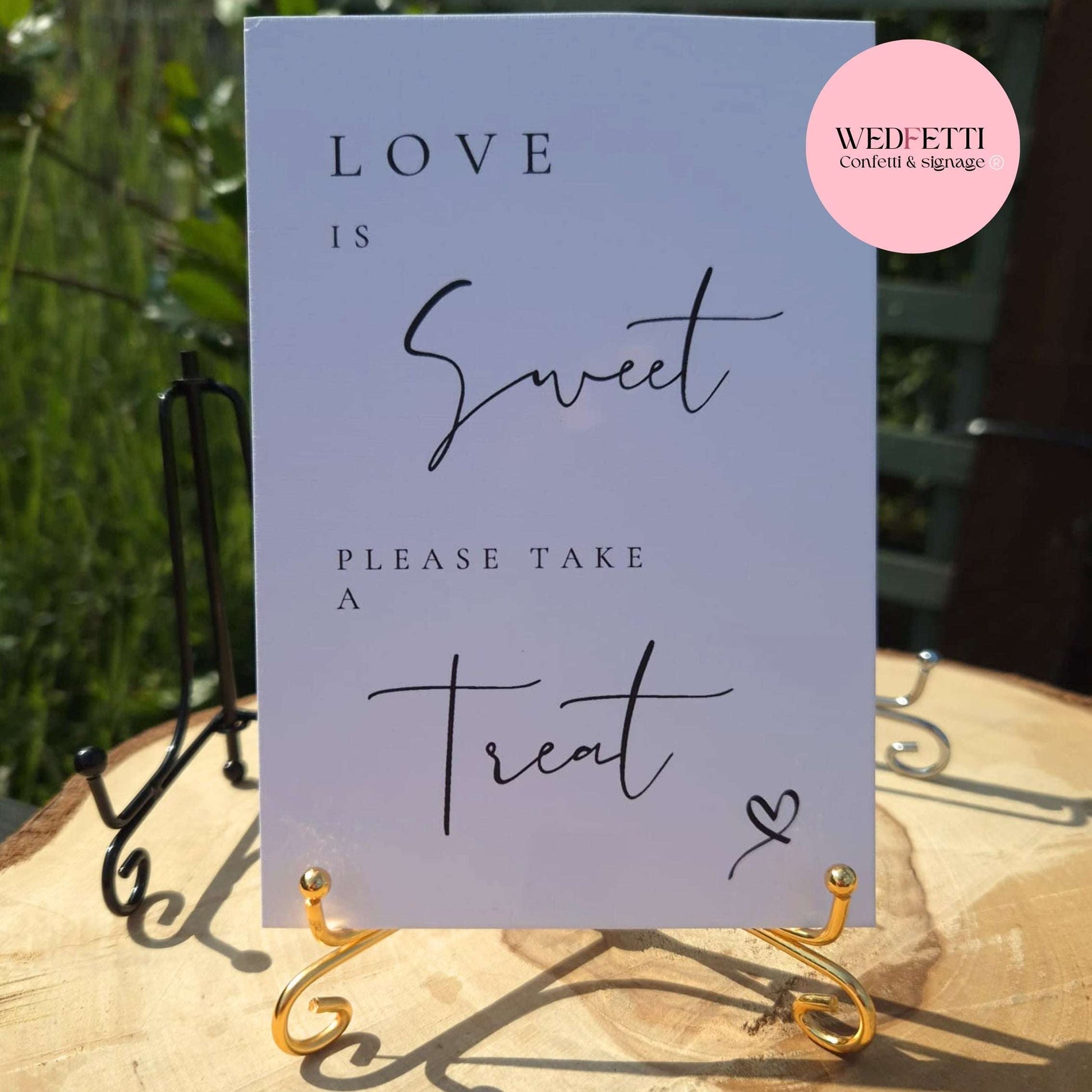 Metal sign stand for A6/A5 signs WedFetti