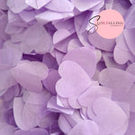 Biodegradable paper Confetti hearts - Lavender