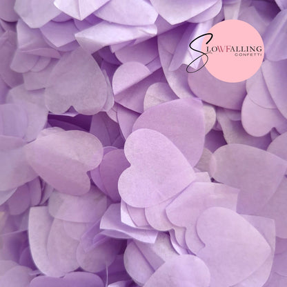 Biodegradable paper Confetti hearts - Lavender