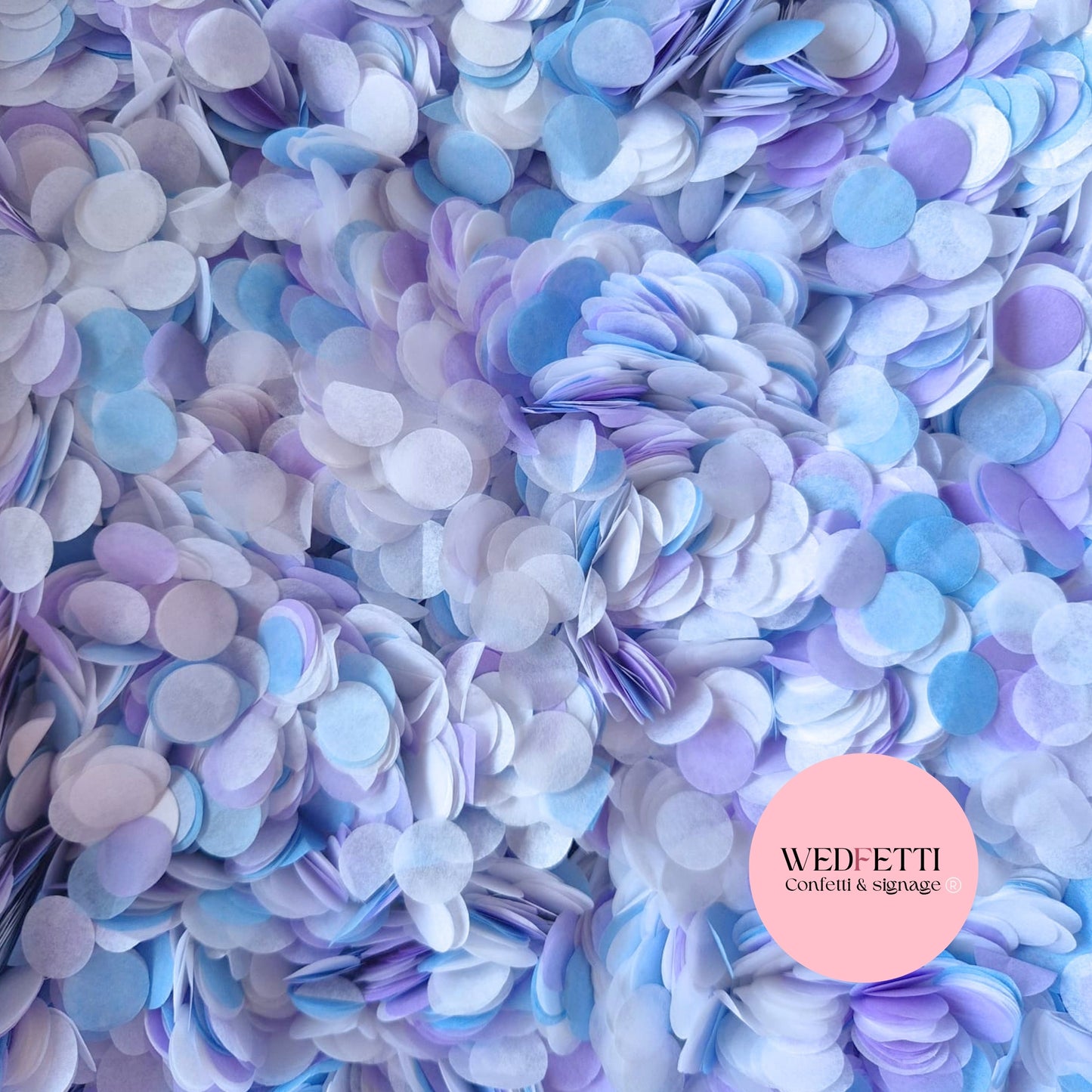 Slow falling paper Confetti - Violet White Dusty Blue
