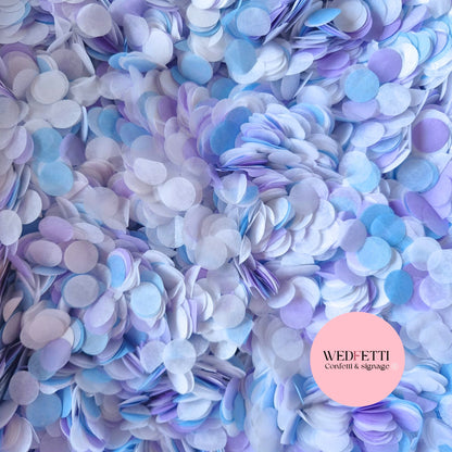 Slow falling paper Confetti - Violet White Dusty Blue