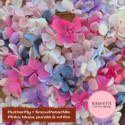 FlutterFly® Petal Confetti - Pinks, Blues, Purple & white