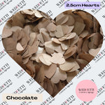 Biodegradable paper Confetti hearts - Chocolate