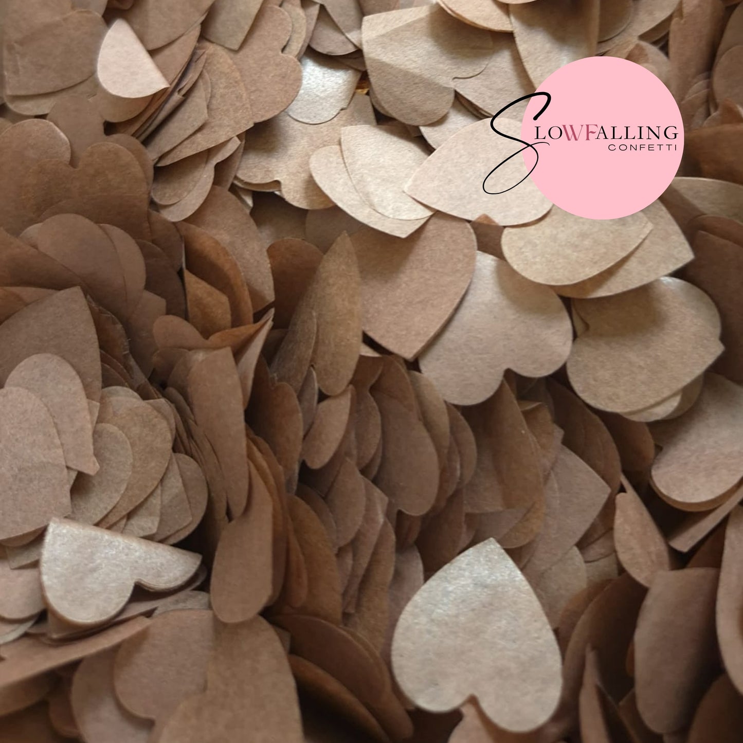 Biodegradable paper Confetti hearts - Chocolate