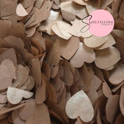 Biodegradable paper Confetti hearts - Chocolate