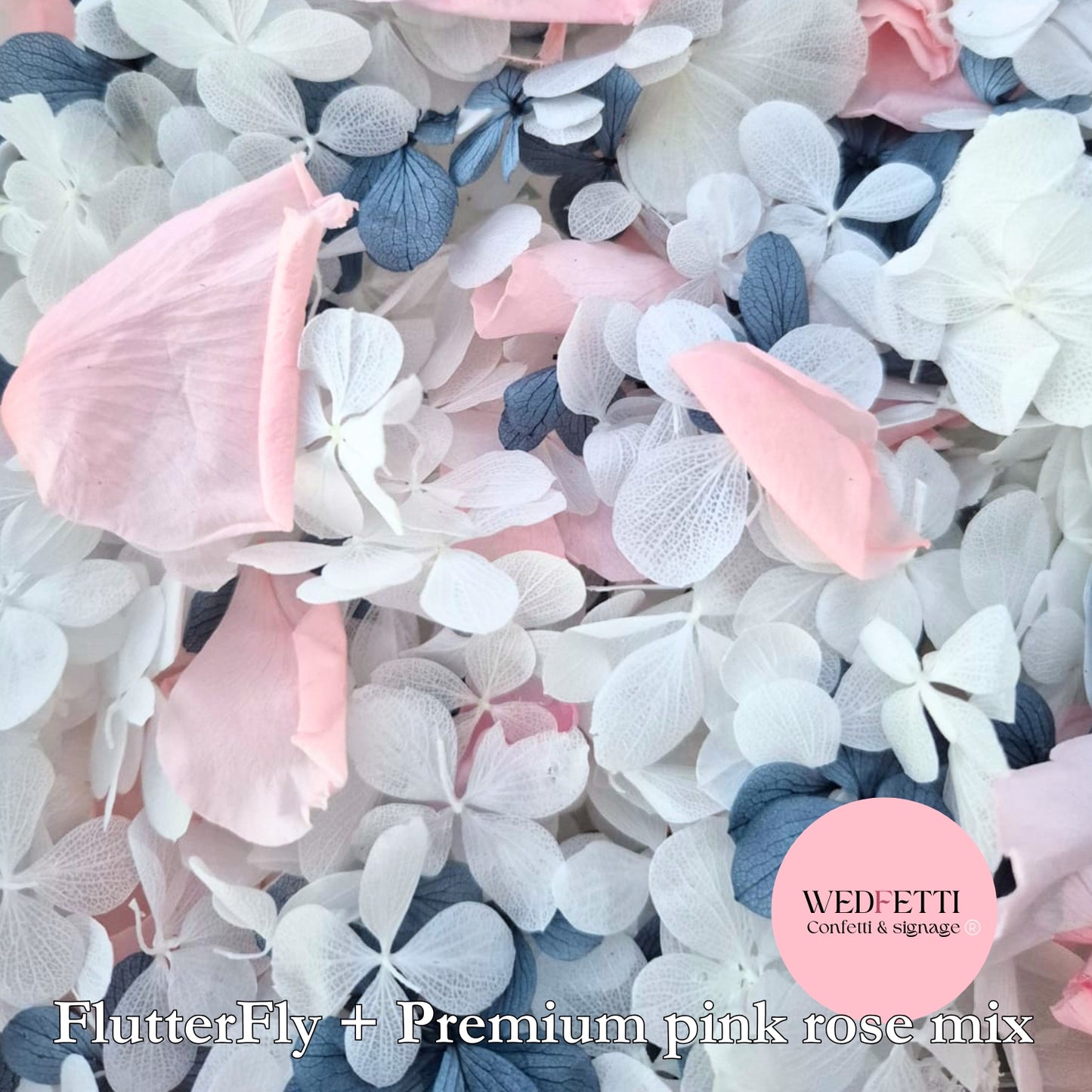 FlutterFly® + Premium pink Rose petal Mix