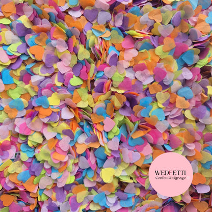 Paper Confetti hearts 1.5cm - Summer Party Mix Lavender Pink
