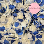 Biodegradable paper Confetti hearts - Ivory Blue