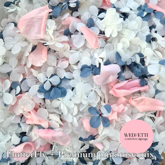 FlutterFly® + Premium pink Rose petal Mix