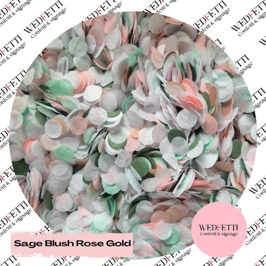 Slow falling paper Confetti - Sage Blush Rose Gold