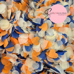 Biodegradable paper Confetti hearts - Ivory Blue Orange