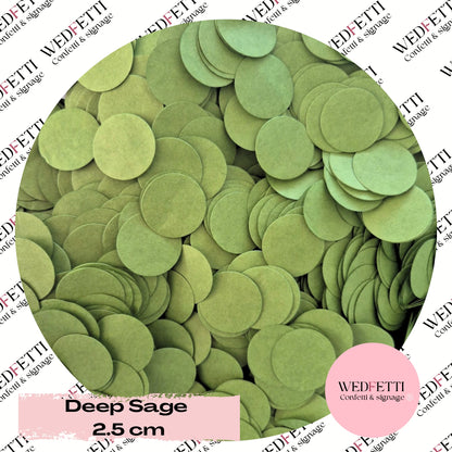Circles Large 2.5cm Biodegradable - Deep Sage